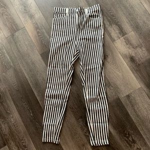 Striped skinny jeans